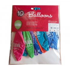 Balónky Happy Bithday latex - hélium kvalita 10 ks