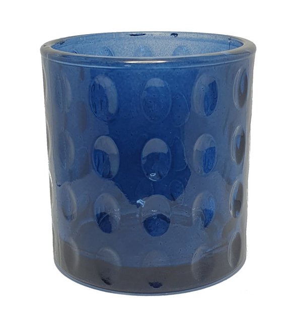 Svícen - barevný kalíšek na svíčku skleněný 80/75mm - Barva: Modrá