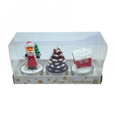 Vánoční dekorativní svíčky v kalíškách v krabičce 3 ks