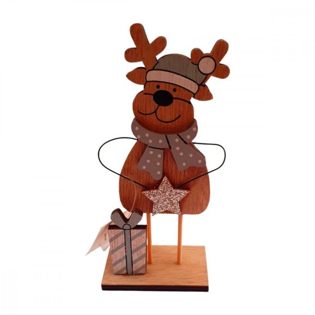 Vánoční dekorace DŘEVO mix motivů 1 ks - Varianta: zimní jelen