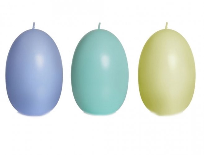 Dekorativní svíčka VELIKONOČNÍ vajíčko pastelové MIX 45/60mm - Barva: Světle zelená