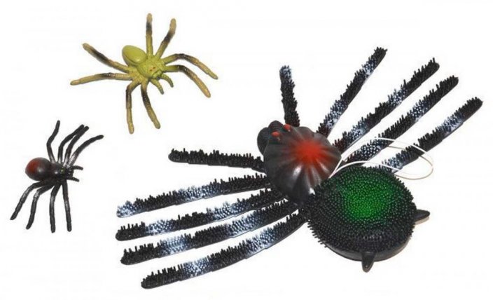 Sada strašidelných pavouků SPIDER pískací 28cm 3ks