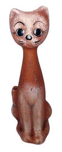 Dekorativní figurka pokladnička KOČIČKA 22cm - Barva: Hnědá