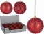 Vánoční dekorace na stromeček - GLITROVANÁ KOULE 8cm - Barva: Červená