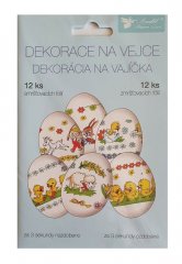 Smršťovací dekorace na velikonoční vajíčka tradiční motivy 12 ks