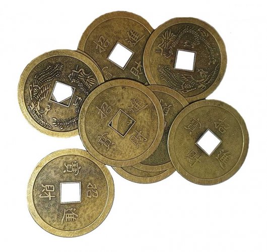 Čínské mince štěstí větší průměr 35mm balení 9ks