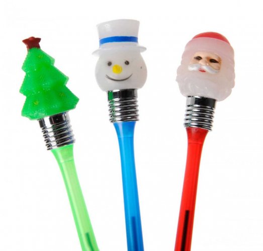 Vánoční propisovací tužka svítící - blikající VÁNOČNÍ FIGURKA - Varianta: Santa