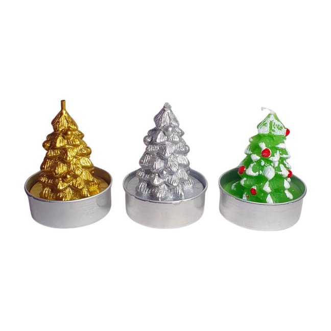 Vánoční dekorativní čajové svíčky v kalíšku Mix 11 vzorů 1 ks - Varianta: Santa / Mikuláš