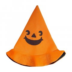 Halloweenský oranžový klobouk - smějící se dýně 37 cm