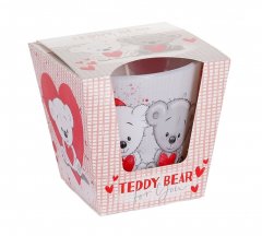 Vonná svíčka ve skle TEDDY BEAR (medvídek) 30hod. (bílý vršek)