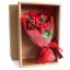 Dárková mýdlová kytice v krabici 6 květin ČERVENÁ 25cm