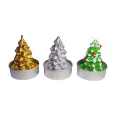 Vánoční dekorativní čajové svíčky v kalíšku Mix 11 vzorů 1 ks