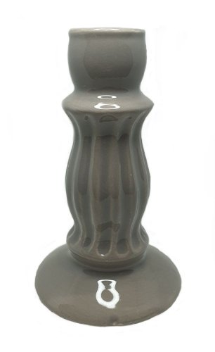 Svícen na kónické svíčky keramika šedý 130/70mm