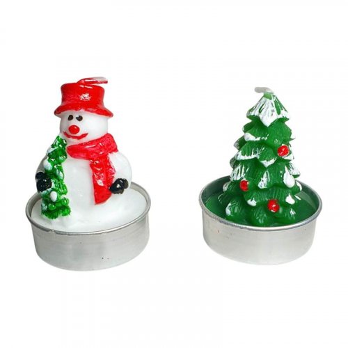 Vánoční dekorativní čajové svíčky v kalíšku Mix 11 vzorů 1 ks