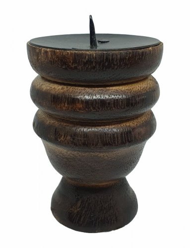 Stojan na stolní svíčky dřevěný s trnem malý ORIENT 75/50mm