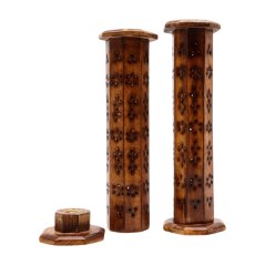 Dřevěný stojan na tyčinky a františky Sheesham HEXAGONAL 30 cm