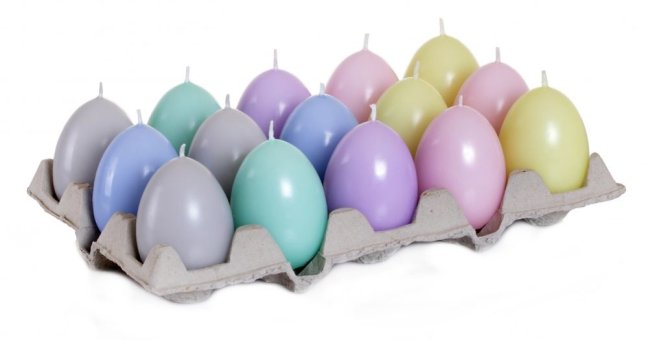 Dekorativní svíčka VELIKONOČNÍ vajíčko pastelové MIX 45/60mm - Barva: Růžová