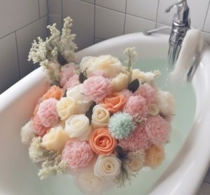 Mýdlové kytice a květiny