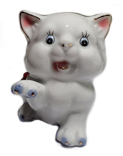 Porcelánová dekorativní figurka KOTĚ 70mm - varianta C